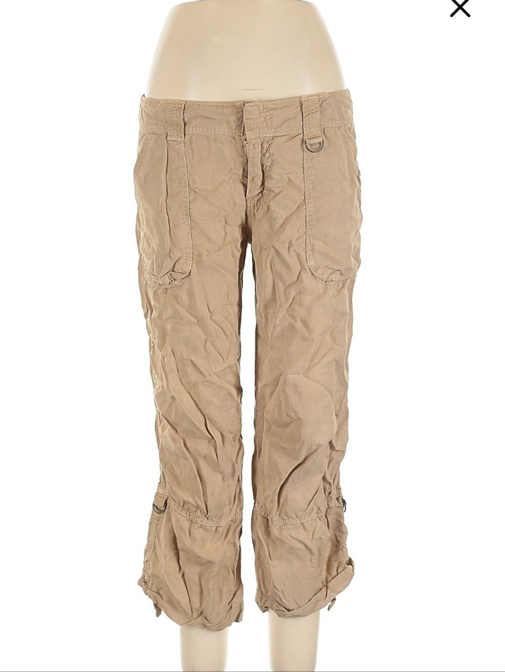 Sanctuary Tencel Cargo Crop Pants in Khaki
